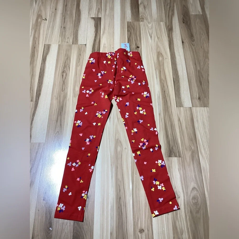Cat & Jack Girls Rust Floral Leggings - Size M 7-8